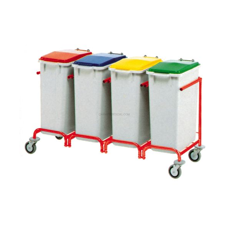 Carrinho de Reciclagem ND com 4 Contentores 120L Carrinho de Reciclagem ND com 4 Contentores 120L