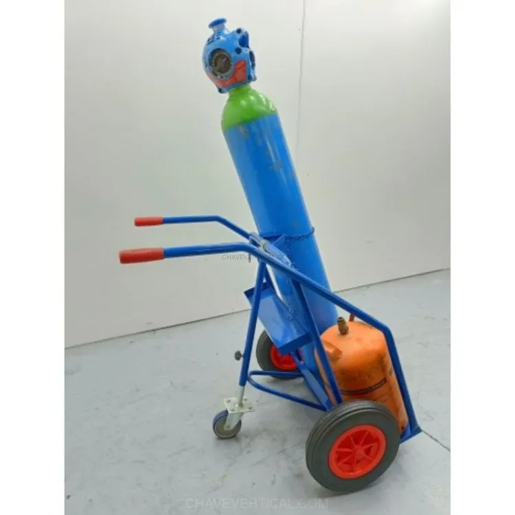 Carrinho de Transporte para 2 Garrafas de Soldadura ND Tripé 280kg