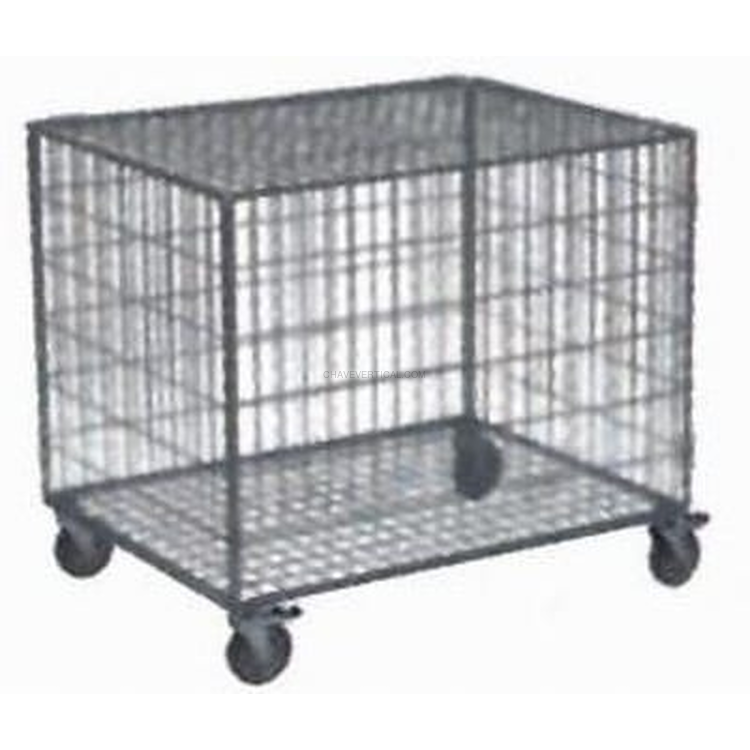 Cesto com Tampa e Rodas ND 835x625x740mm Carga 100kg