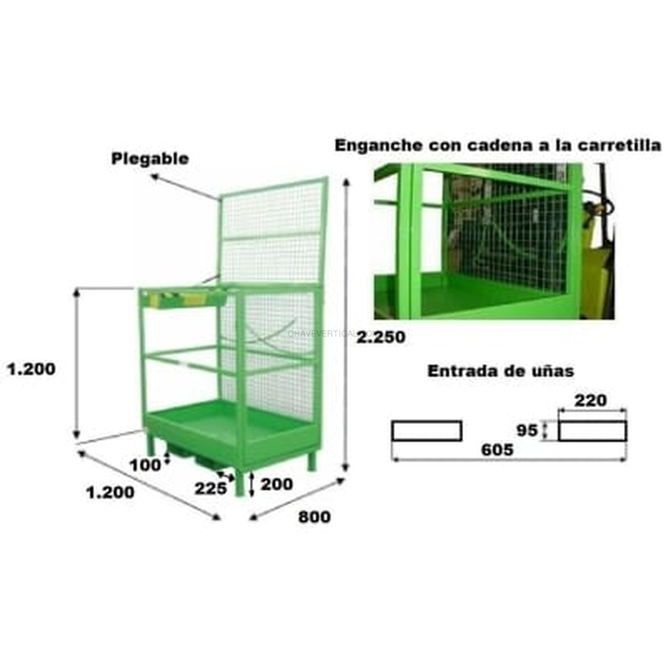 Plataforma para Stacker Sobe-Pessoas ND 1200x800mm 300kg