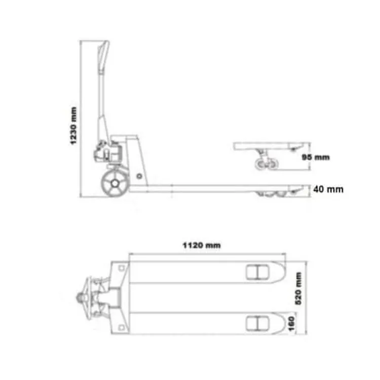 Porta-paletes Perfil Baixo ND 1000kg 1120x540mm 40mm