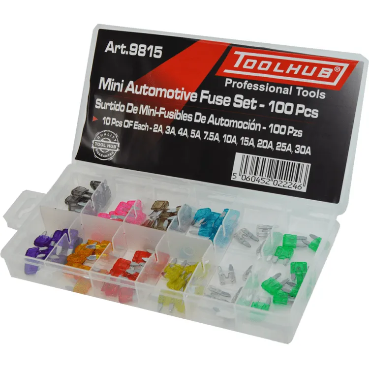 Variedade De Mini Fusíveis Automotivos - 120 Pcs TOOLHUB 9815 Variedade De Mini Fusíveis Automotivos - 120 Pcs TOOLHUB 9815