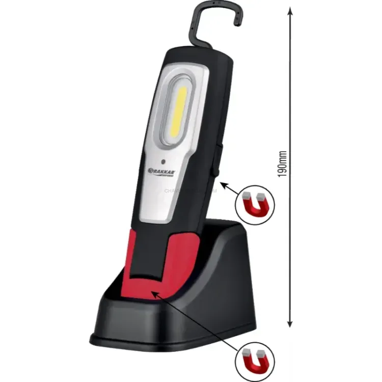 LANTERNA OFICINA LED 600 LM ARTICULADA E RECARREGÁVEL DRAKKAR