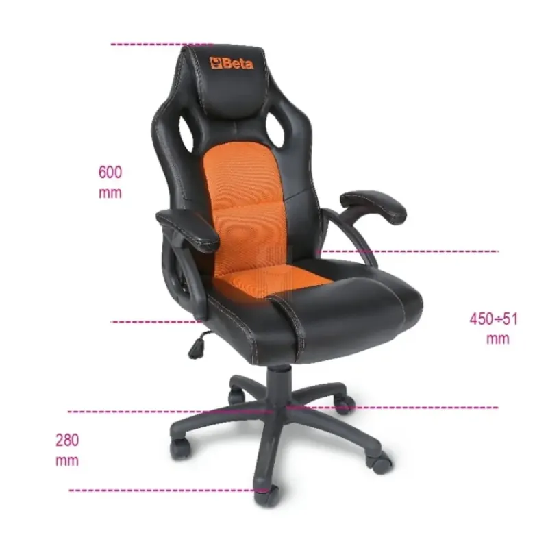 Cadeira Ergonómica de Escritório Preto/Laranja BETA 9563G 120kg