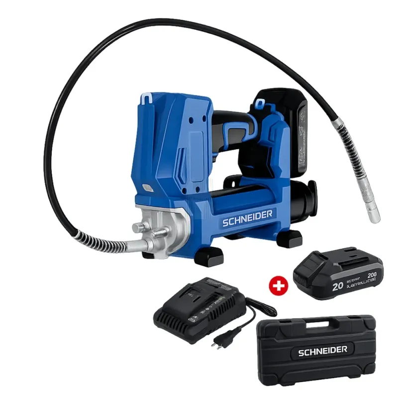 PISTOLA DE LUBRIFICAÇÃO ELÉTRICA 20V C/ ACESSÓRIOS SCHNEIDER PISTOLA DE LUBRIFICAÇÃO ELÉTRICA 20V C/ ACESSÓRIOS SCHNEIDER
