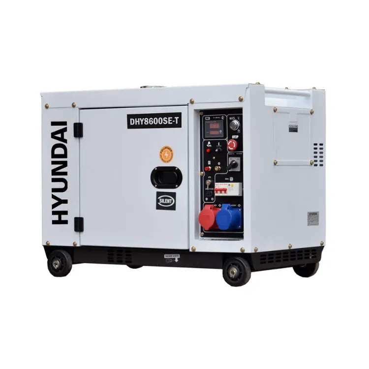 Gerador Diesel Silent HYUNDAI DHY8600SE-T 7.9kVA Trifásico Monofásico