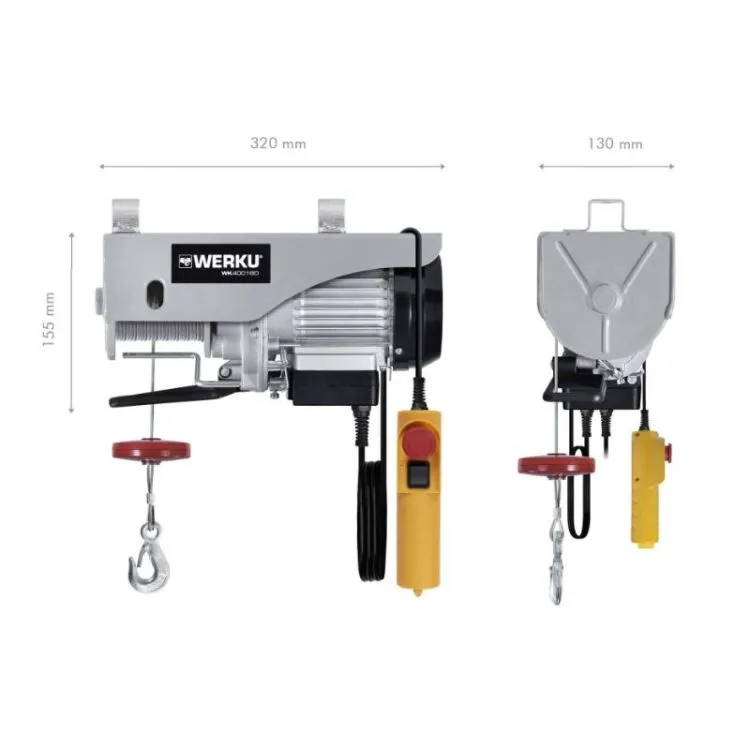 Guincho de Cabo elétrico WERKU 200/400kg 750W 230V