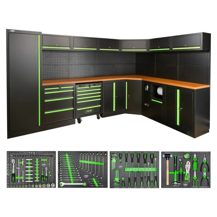 Conjunto de Armários Modulares de Oficina JBM com Ferramentas Incluídas Conjunto de Armários Modulares de Oficina JBM com Ferramentas Incluídas