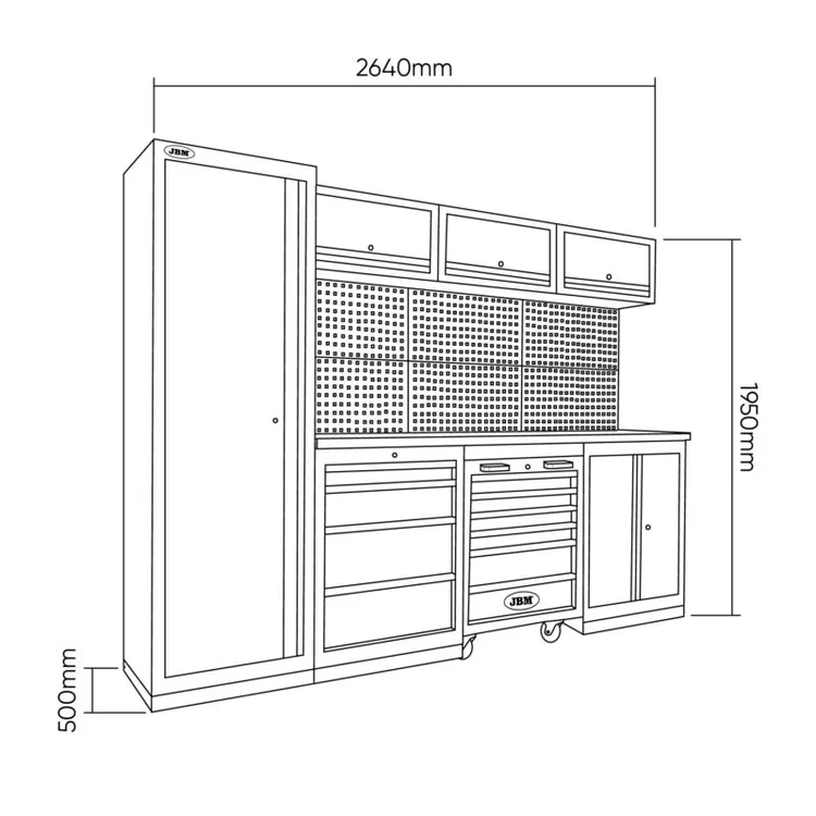 Conjunto de Armários Modulares de Oficina JBM com Ferramentas Incluídas