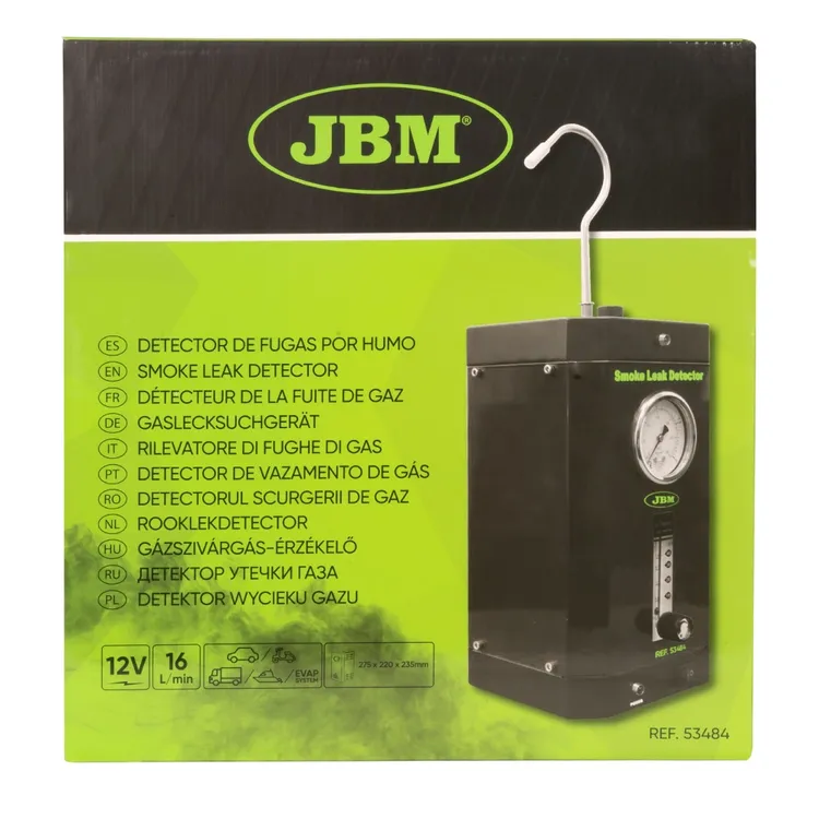 Detector de Fugas de Gases JBM 12V com Medidor de Pressão