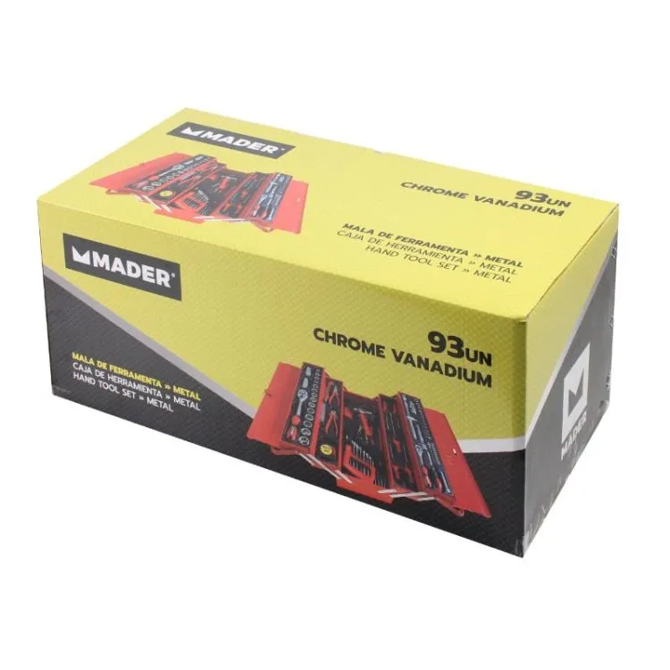 Mala de Ferramenta CRV 93UN Mader 93 Peças 470x200x200mm