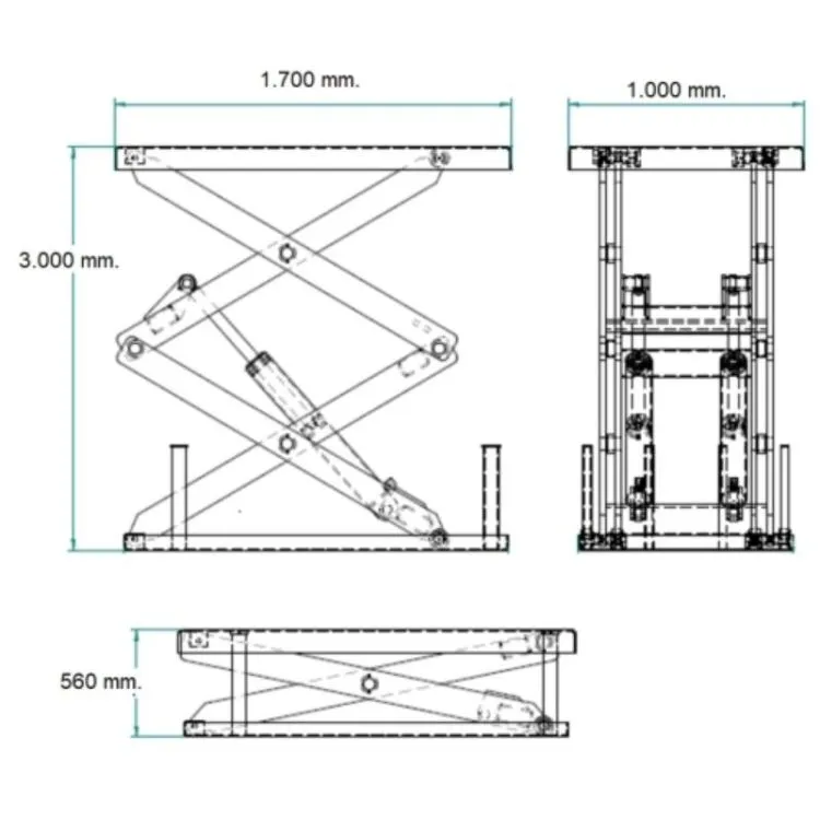 Mesa de Elevação Elétrica ND 3m 2000 kg