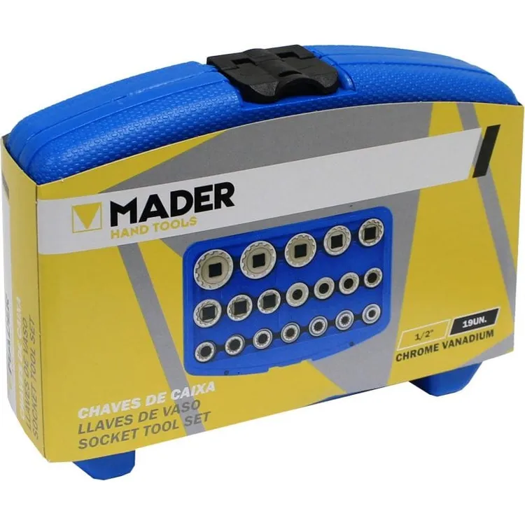 Jogo de Chaves de Caixa 1/2" MADER 19 Peças 8-32mm