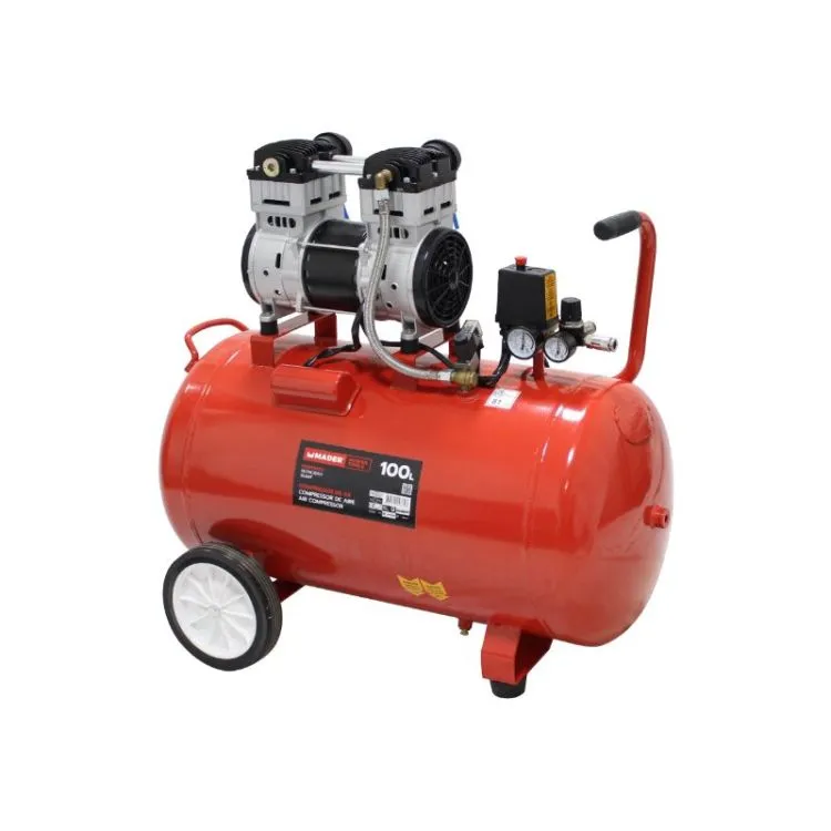 Compressor de Ar Monobloco 100L 2HP Silencioso MADER 230V Compressor de Ar Monobloco 100L 2HP Silencioso MADER 230V