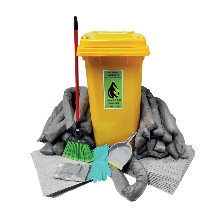 Kit Anti Derrame em Caixote Amarelo POWERED 120L Kit Anti Derrame em Caixote Amarelo POWERED 120L