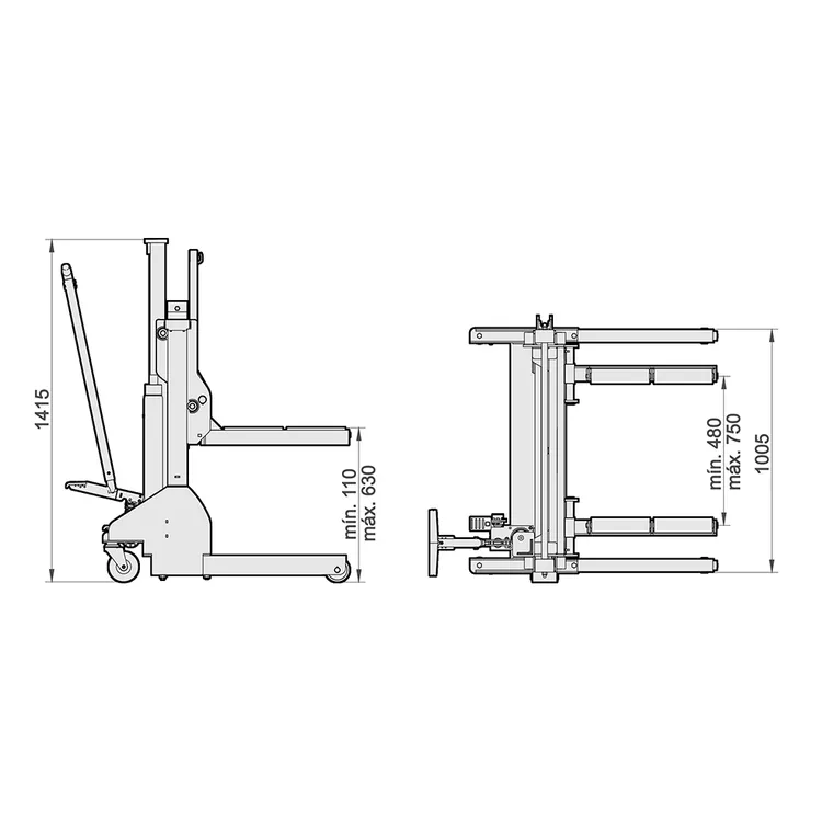 Macaco Saca-Rodas MEGA 700kg 480-750mm