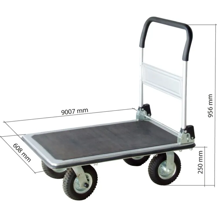 CARRINHO PLATAFORMA 4 RODAS PNEUMÁTICAS 300KG DRAKKAR