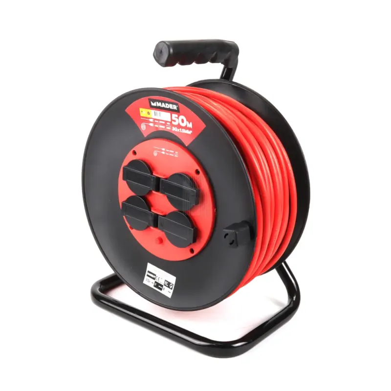 Extensão Elétrica com Enrolador Plástico MADER 50m 3Gx1.5mm² IP44