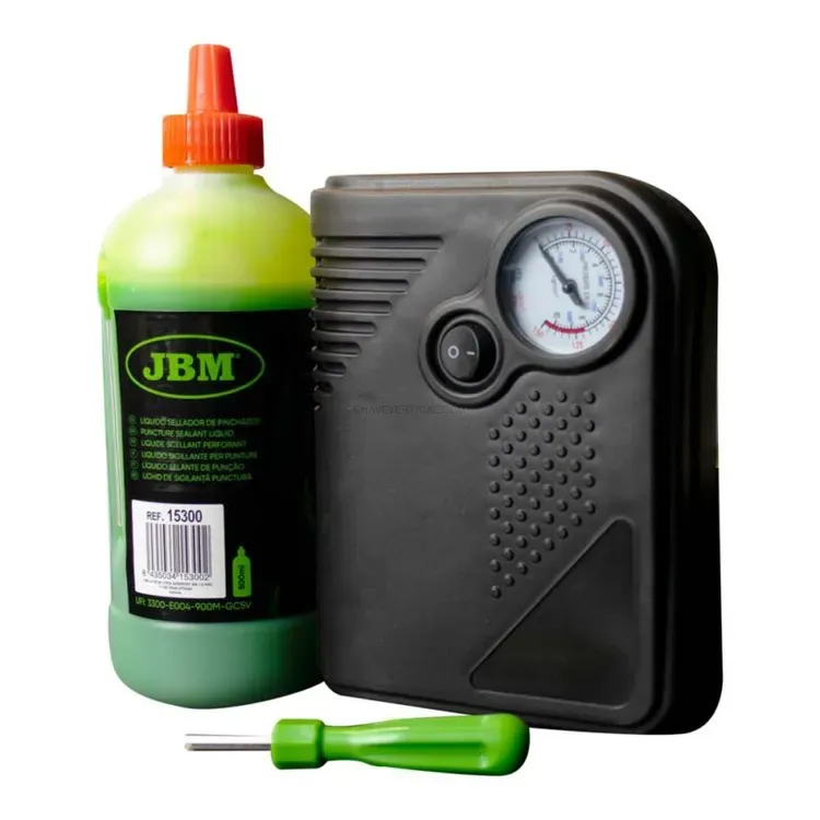 Kit Selador e Compressor de Ar JBM com Líquido Selador 500ml e Bolsa de Transporte