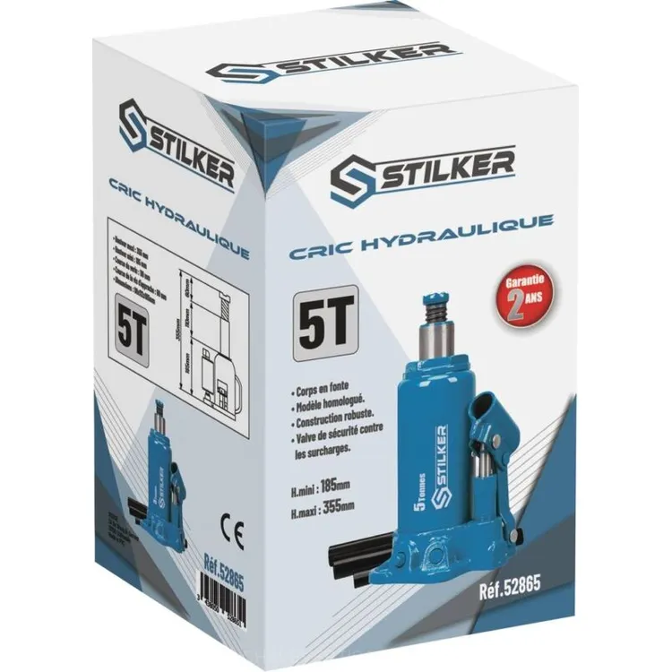 Macaco Garrafa Hidráulico STILKER SOD52865 5T 185-355mm