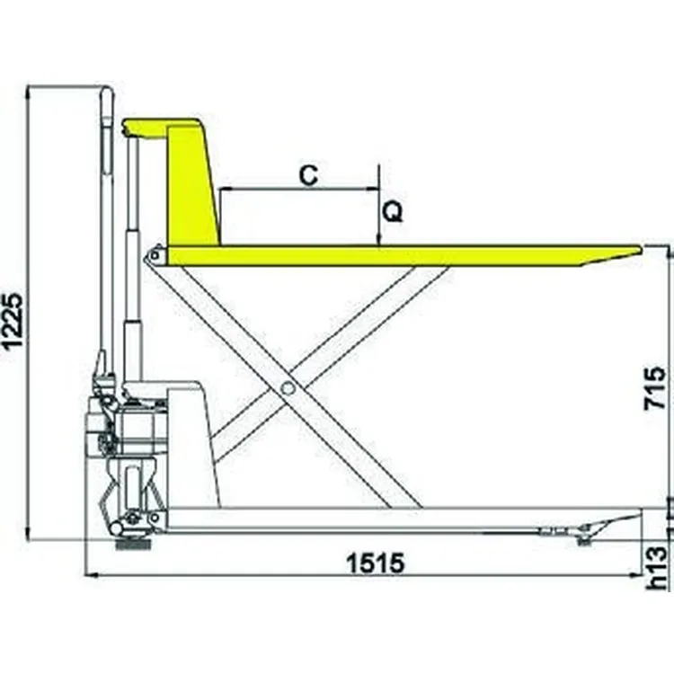 PORTA PALETES COM ELEVAÇÃO DE TESOURA PPT1000HL POWERED