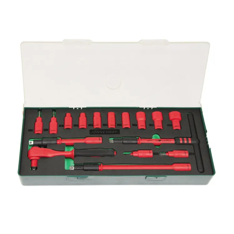 SET 16 PEÇAS 3/8” COM ROQUETE ISOLADO A 1 000V JONNESWAY SET 16 PEÇAS 3/8” COM ROQUETE ISOLADO A 1 000V JONNESWAY