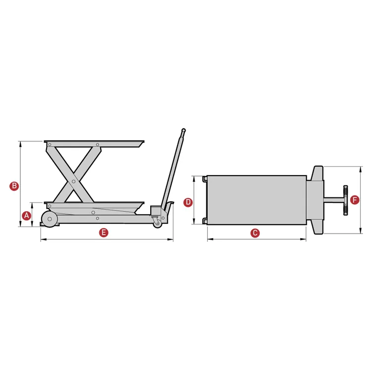 Mesa Elevatória com Rodas MEGA 650kg 645mm