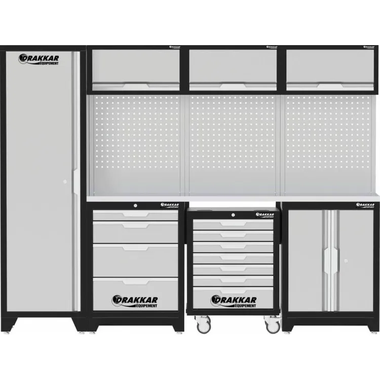 MOBILIÁRIO DE OFICINA 4 ELEMENTOS CARRO DE FERRAMENTAS INOX DRAKKAR
