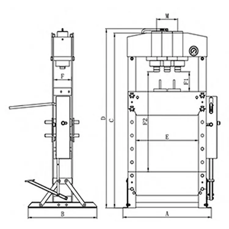 Prensa Hidráulica Kroftools 50T Dupla Velocidade com Pedal