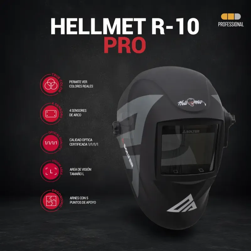 MÁSCARA SOLDADURA HELLMET R-10 SOLTER
