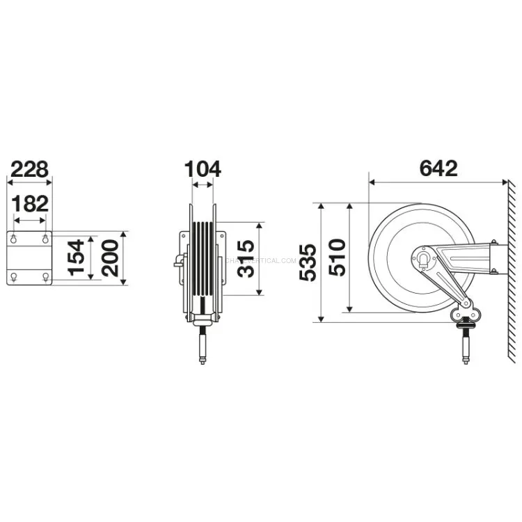 Enrolador de Mangueira Inox RAASM 25m 1/2" 20 bar