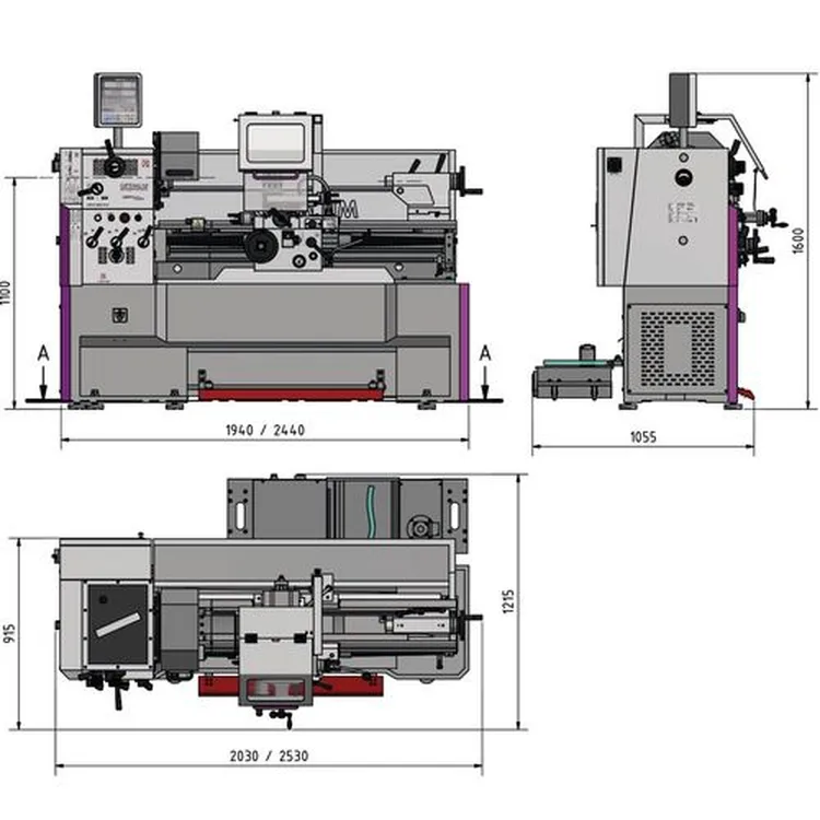 Torno Mecânico de Precisão OPTIMUM TH4215D 400V com DPA21
