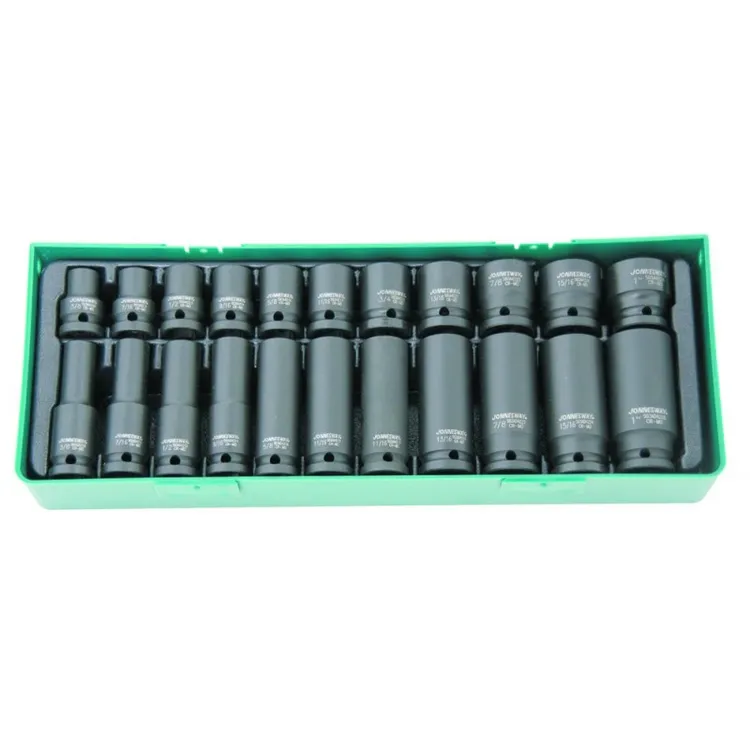 Jogo de 22 Chaves de Impacto 1/2” JONNESWAY 10-24mm Aço Resistente
