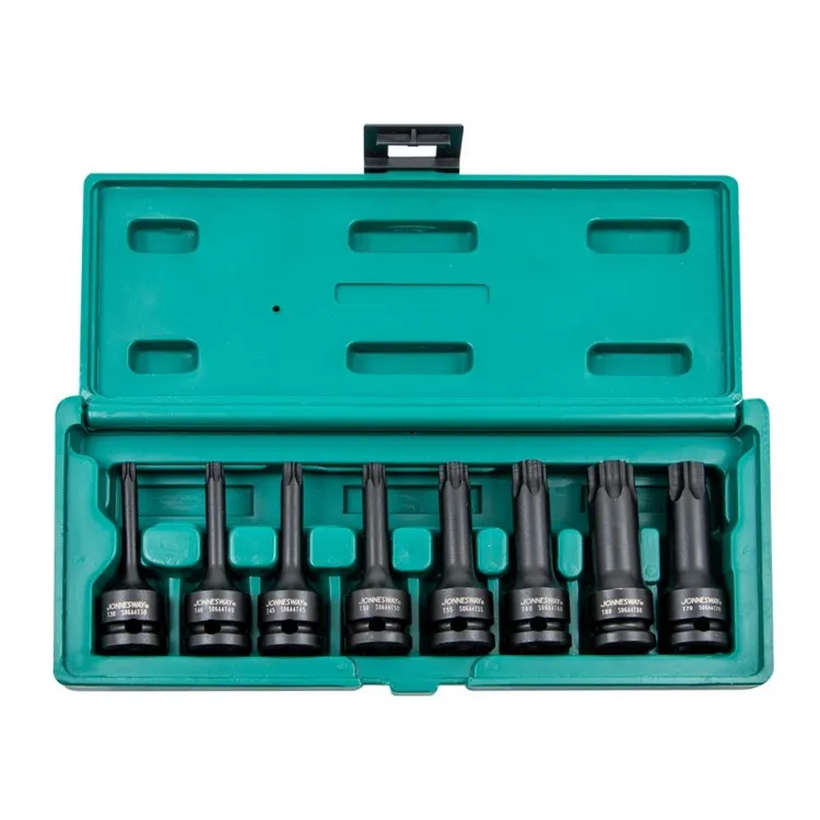 JOGO DE 8 CHAVES DE CAIXA COM PONTA MACHO TORX DE IMPACTO 1/2”