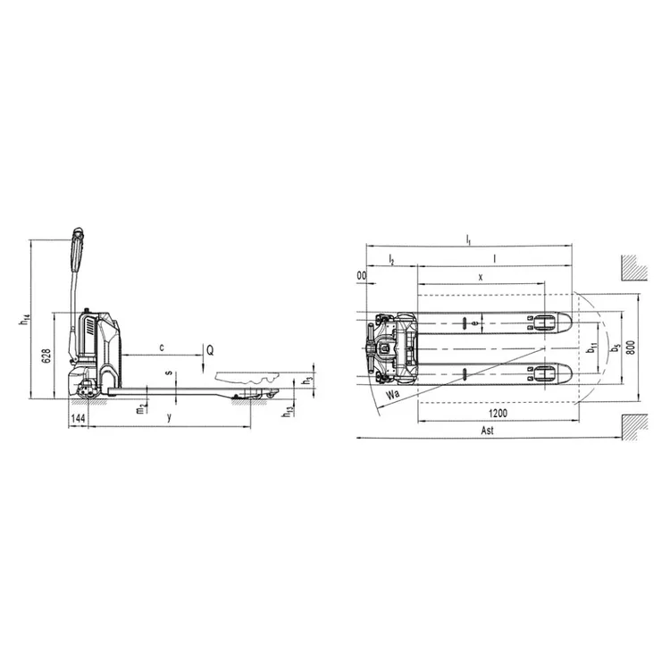 Porta-Paletes Elétrico AYERBE Eleqtra 2000kg Lítio 48V