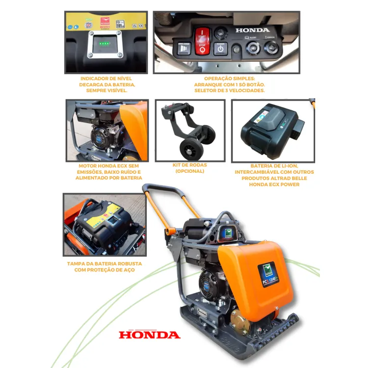 Placa Compactadora de Movimento Frontal a Bateria BELLE PCX 13/40E+ 13kN