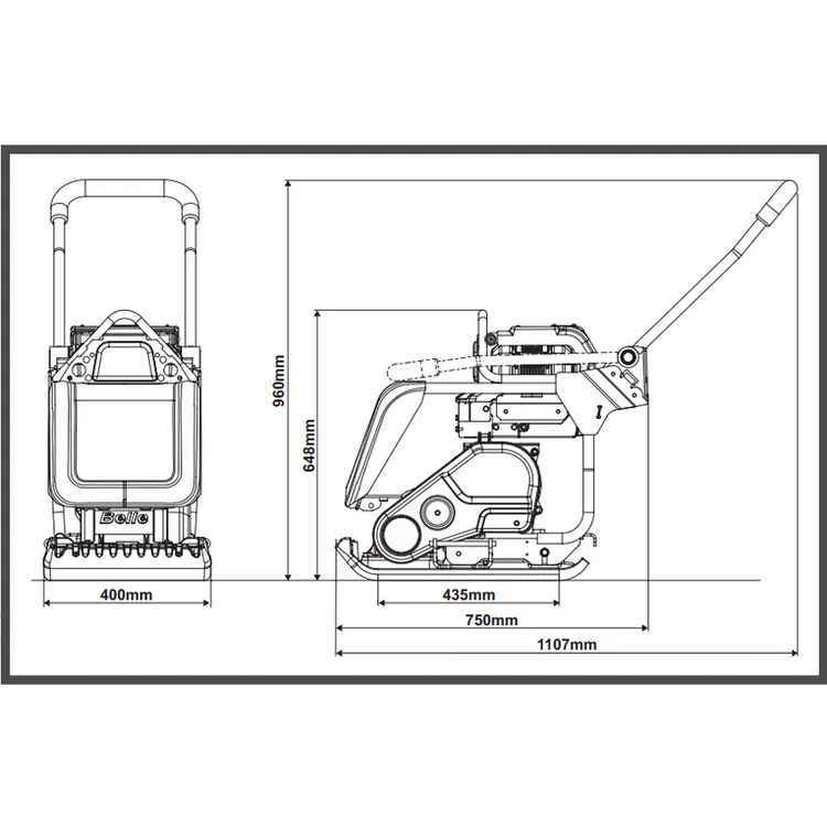 Placa Compactadora de Movimento Frontal a Bateria BELLE PCX 13/40E+ 13kN