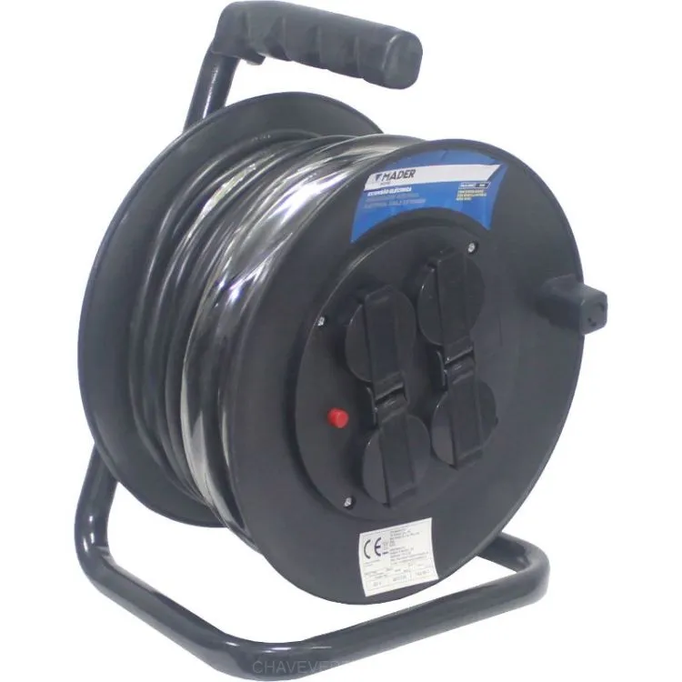 Extensão Elétrica com Enrolador MADER 25m 3G x 1.5mm² IP44 Extensão Elétrica com Enrolador MADER 25m 3G x 1.5mm² IP44