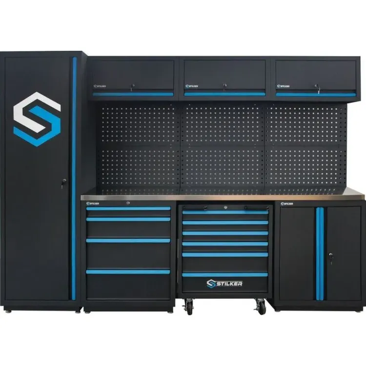 Mobiliário de Oficina 4 Elementos STILKER Tampo Inox 38mm 247 Ferramentas
