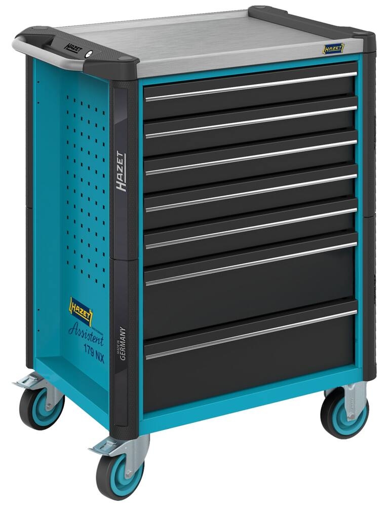 Carro de ferramentas com 7 gavetas HAZET 1020mm aço inoxidável 540kg carga