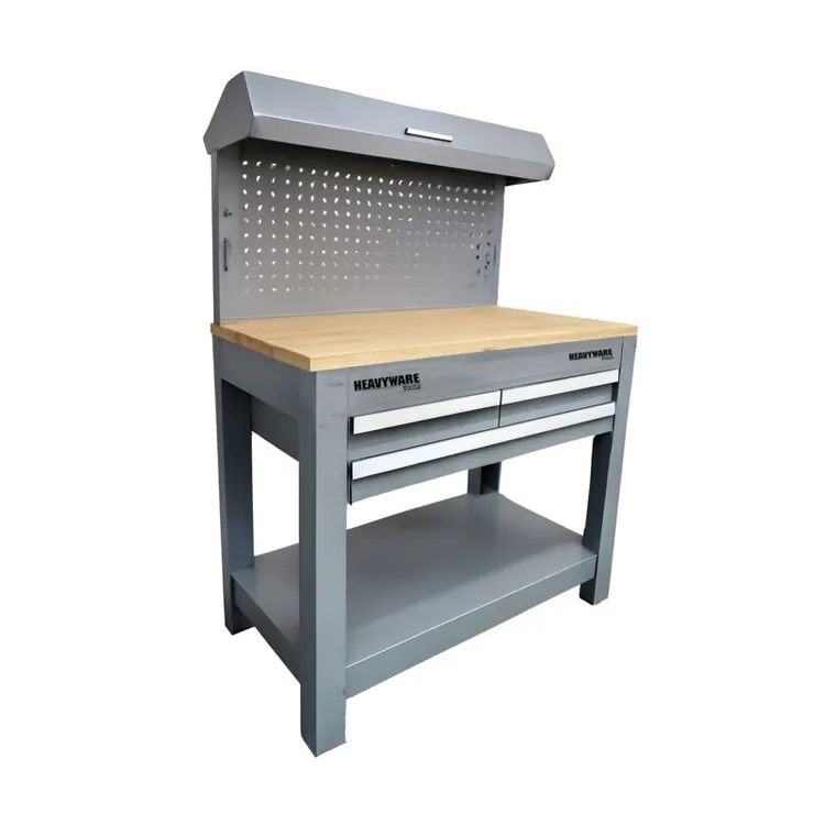 Bancada de Trabalho com Painel e 3 Gavetas HEAVYWARE HMWT3 150kg