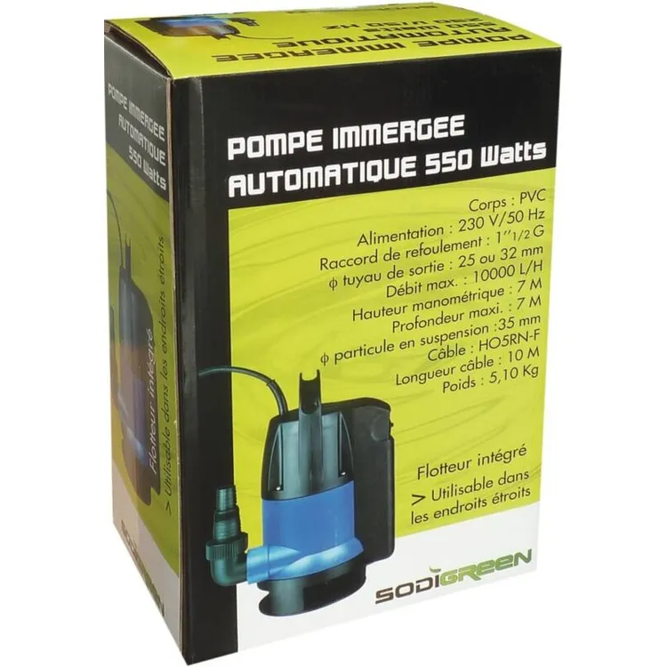 BOMBA SUBMERSÍVEL PVC 550W FLUTUADOR INTEGRADO DRAKKAR