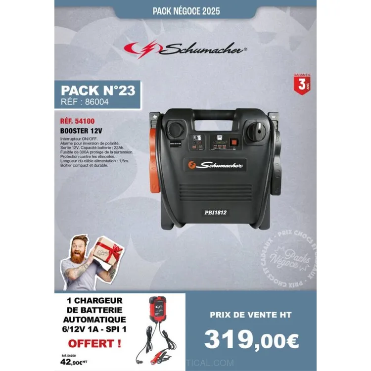 BOOSTER ARRANQUE 12V 2200A SCHUMACHER
