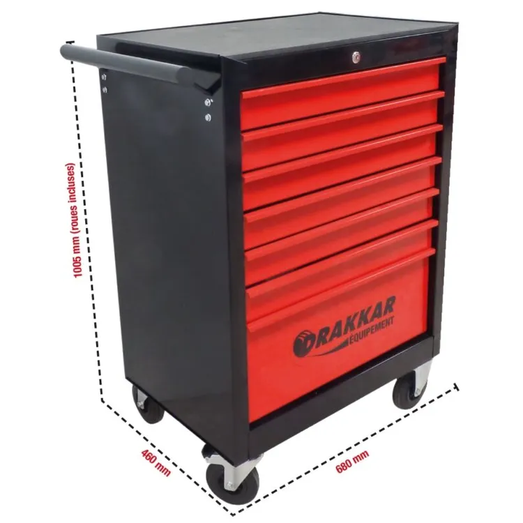 Carro de Ferramentas 7 Gavetas DRAKKAR 680mm 250kg