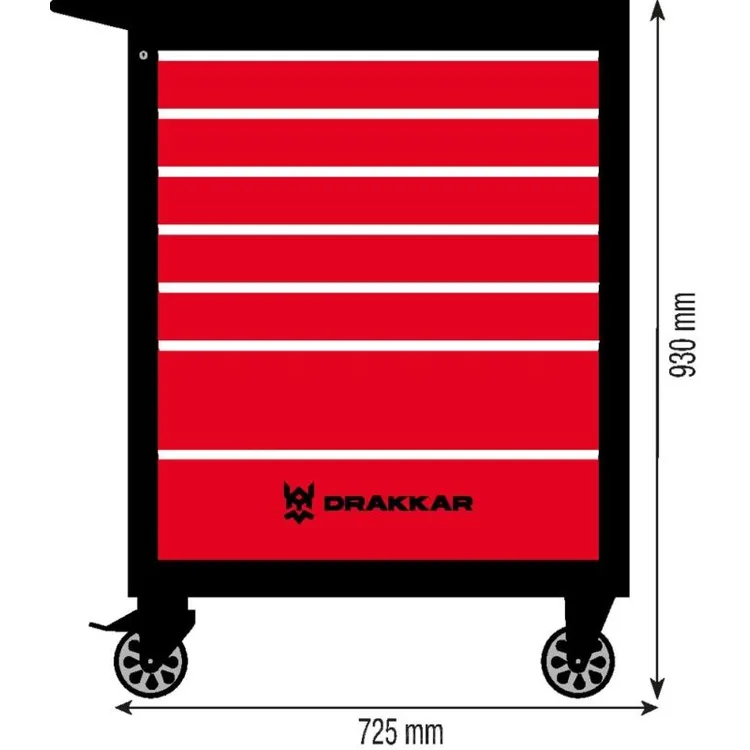 Carro de Ferramentas 7 Gavetas Anti-Basculamento DRAKKAR 725x465x930mm