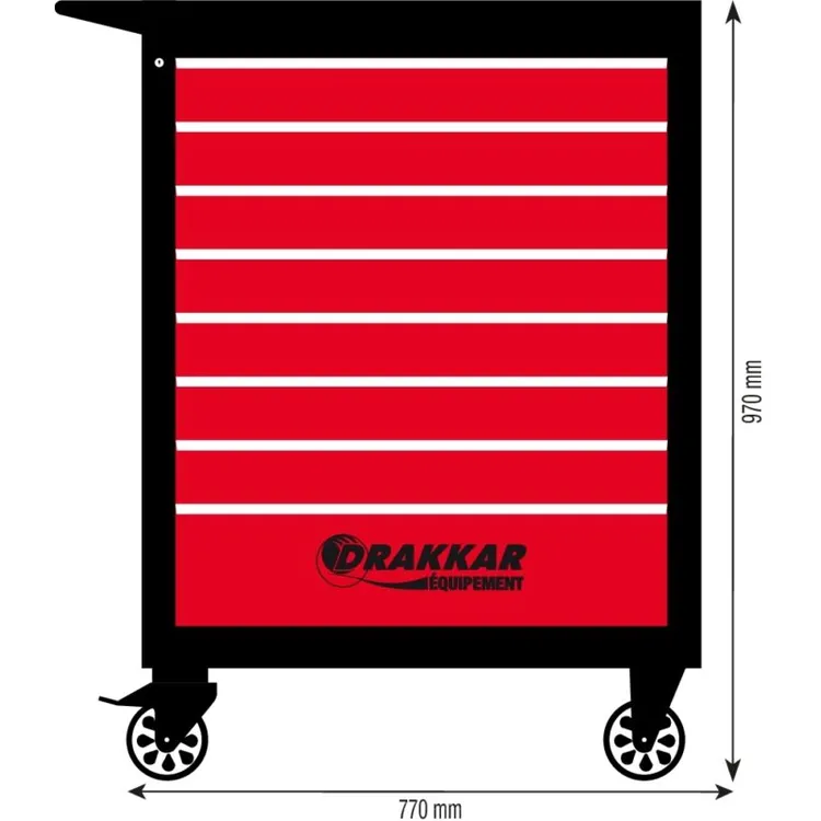 CARRO FERRAMENTAS 8 GAVETAS TAMPO ABS DRAKKAR