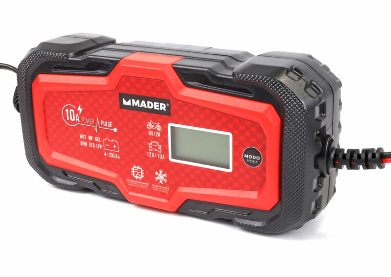Carregador Baterias Inteligente MADER 10A 12V 160W LCD IP65 Carregador Baterias Inteligente MADER 10A 12V 160W LCD IP65