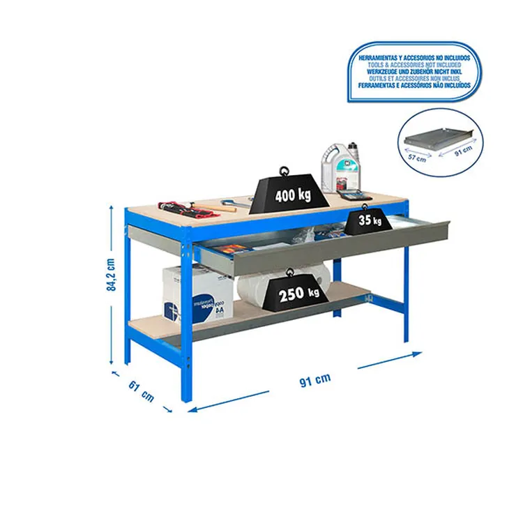 BANCADA DE TRABALHO BT0-BOX  842 X 910 X 610 AZUL