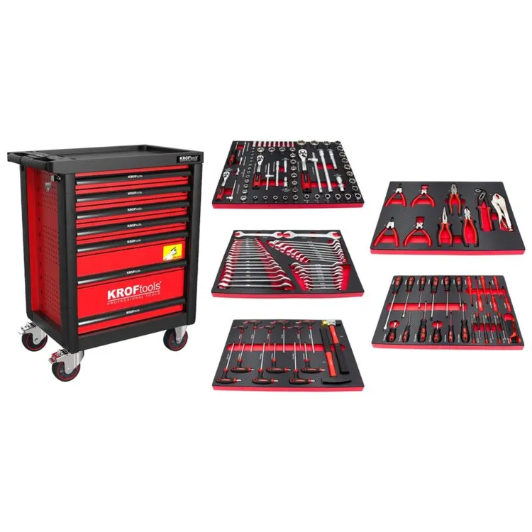 CARRO VERMELHO 7 GAVETAS 160PCS KROFTOOLS CARRO VERMELHO 7 GAVETAS 160PCS KROFTOOLS