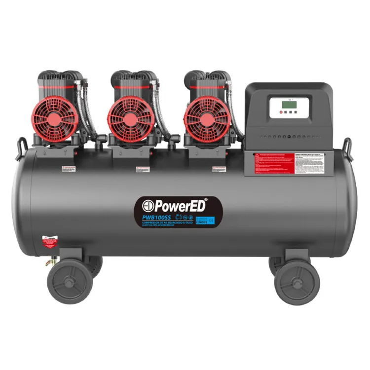 Compressor Silencioso POWERED PWB100SS 100L 4.8HP 8Bar Compressor Silencioso POWERED PWB100SS 100L 4.8HP 8Bar